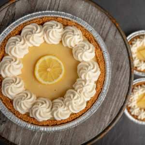 Buttermilk Sky Pie Lemon Icebox Pie with small pies on the side